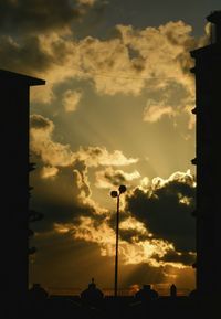 Low angle view of silhouette bird against sky