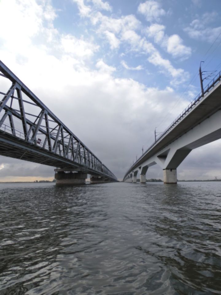 SUSPENSION BRIDGE OVER RIVER