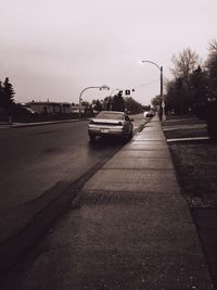 Empty road along trees