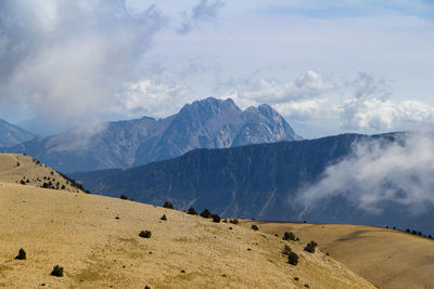 Scenic view of mountains against sky