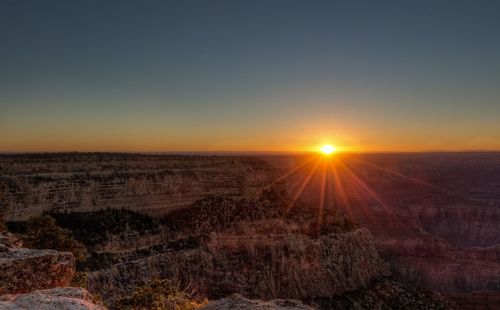 Sunset over landscape