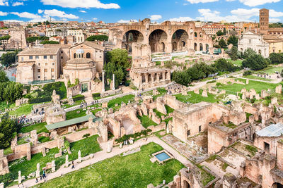 View of roman forum against sky