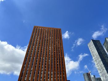 Low angle view of modern building against sky