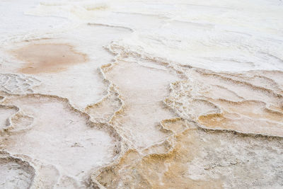 High angle view of sand on beach