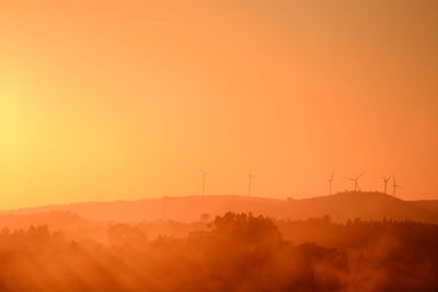 Scenic view of field against sky during sunset