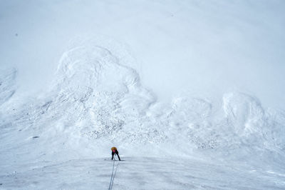 Person skiing in snow