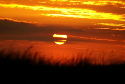 Scenic view of landscape against sky during sunset
