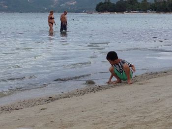 Girl enjoying at beach