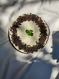 High angle view of food on table