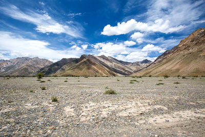 Scenic view of arid landscape against sky