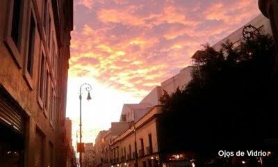 Buildings at sunset