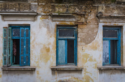 Window of abandoned building