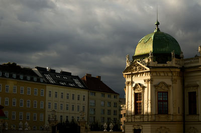 Low angle view of historical buildings against sky