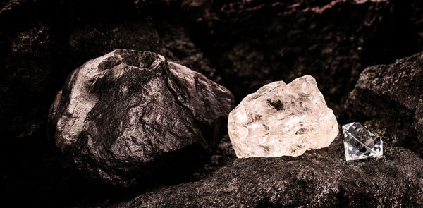 Close-up of stones on rock