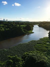 Scenic view of river against sky