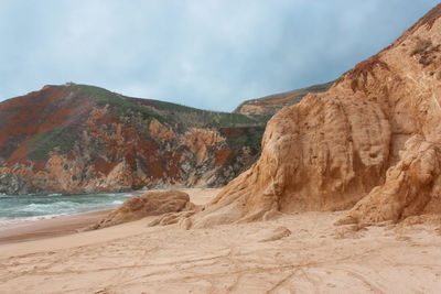 Scenic view of beach against sky