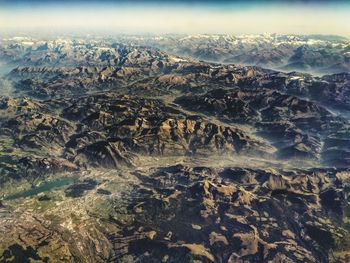 Aerial view of dramatic landscape