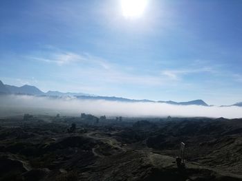 Scenic view of mountains against sky