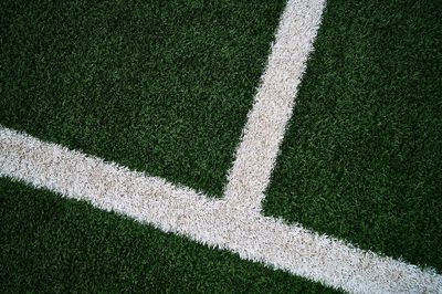 High angle view of marking on playing field