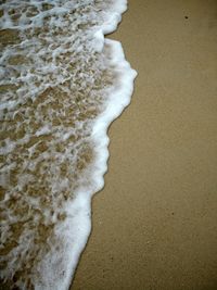 Close-up of waves on beach