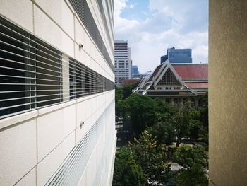 Modern buildings against sky in city