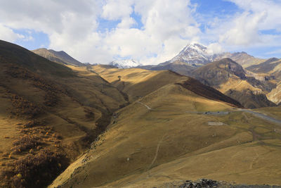 Scenic view of mountains against sky