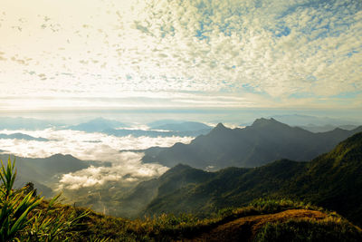 Scenic view of mountains against sky