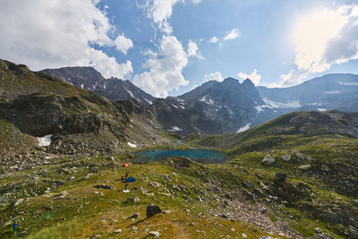 Scenic view of mountains against sky