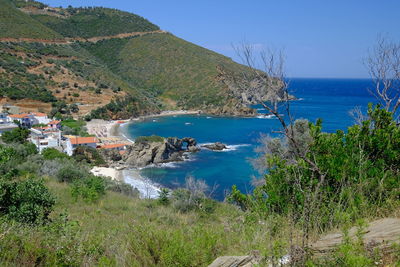 High angle view of sea against sky