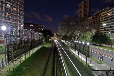 City lit up at night