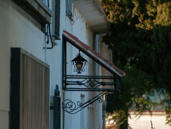 Low angle view of clock on old building