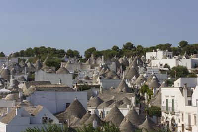 Overview of the city of alberobello in apulia region of italy