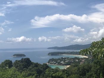 High angle view of sea against sky phuket thailand