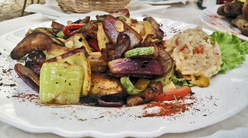 Close-up of food in plate