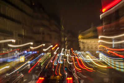 Light trails on city at night