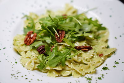 Close-up of meal served in plate