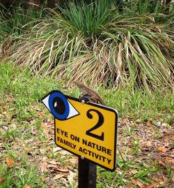 Information sign on road