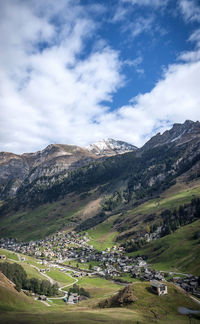 Scenic view of mountains against sky