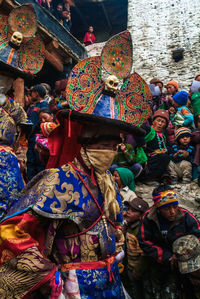 Close-up of multi colored market stall