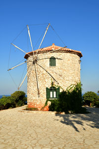 Traditional building against clear blue sky