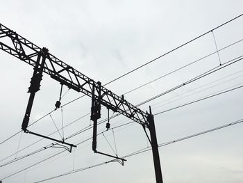 Low angle view of electricity pylon