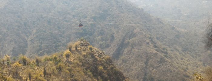 View of overhead cable car