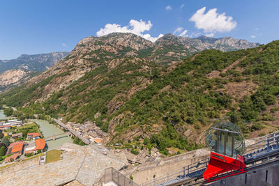 High angle view of landscape against sky