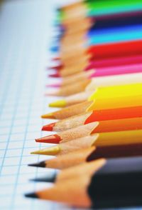 Close-up of colored pencils