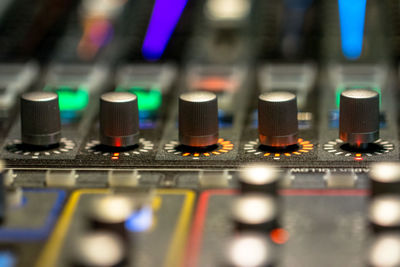 Close-up of sound mixer