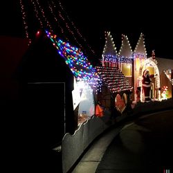 Low angle view of church at night