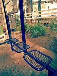 Empty chairs in a row