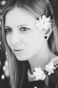 Close-up portrait of beautiful young woman