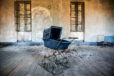 Abandoned baby stroller