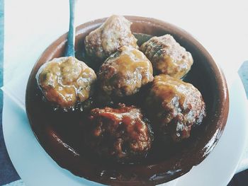 Close-up of food on table